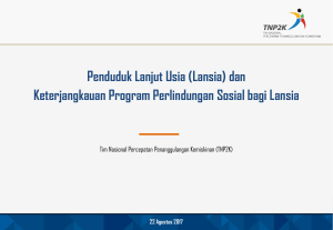 Penduduk Lanjut Usia (Lansia) dan Keterjangkauan