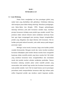 BAB 1 PENDAHULUAN 1.1 Latar Belakang Dunia bisnis