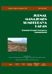 jurnal manajemen sumberdaya lahan - RP2U Unsyiah