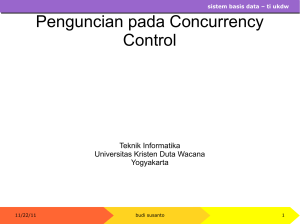 Penguncian pada Concurrency Control - Lecturer