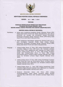 KEPUTUSAN MENTERI SOSIAL REPUBLIK INDONESIA