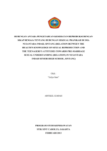 hubungan antara pengetahuan kesehatan reproduksi dengan sikap