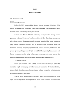 10 BAB II KAJIAN PUSTAKA 2.1 Landasan Teori 2.1.1 Bauran