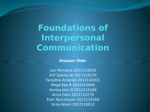 Foundations of Interpersonal Communication