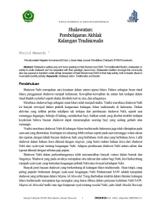 Shalawatan: Pembelajaran Akhlak Kalangan Tradisionalis