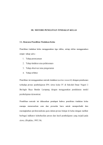 III. METODE PENELITIAN TINDAKAN KELAS 3.1. Rencana