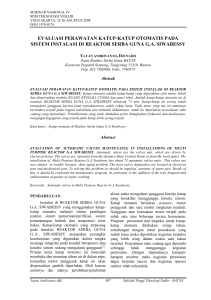 evaluasi perawatan katup-katup otomatis pada sistem instalasi di