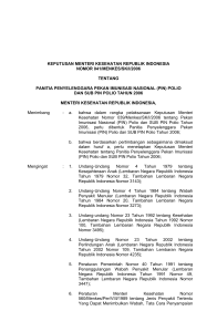keputusan menteri kesehatan republik indonesia nomor 041