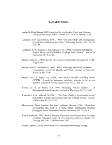 DAFTAR PUSTAKA Akbar M.M and Parvez. 2009. Impact of Service