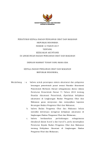 peraturan kepala badan pengawas obat dan makanan republik