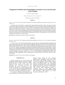 Penggunaan Probiotik untuk Pengendalian Clostridial Necrotic