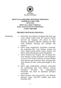 keputusan presiden republik indonesia nomor 40 tahun
