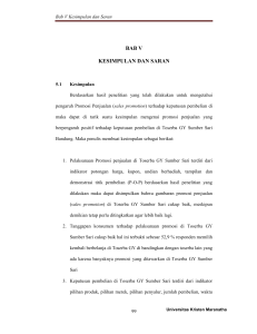 bab v kesimpulan dan saran - Repository Maranatha