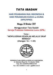 tata ibadah - GKI Kebonjati