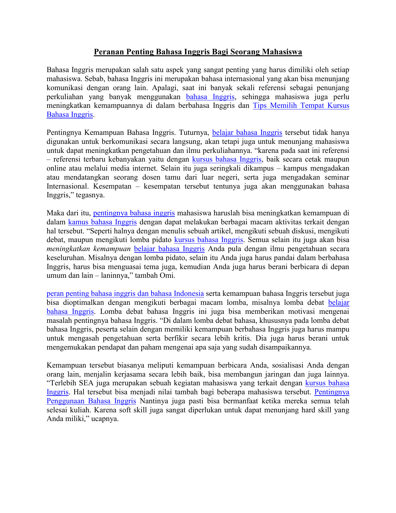 Format Penilaian Lomba Pidato Bahasa Indonesia
