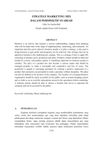 strategi marketing mix dalam perspektif syariah