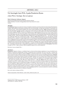 Uji Serologik Anti PGL-I pada Penderita Kusta