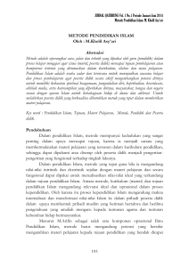 193 METODE PENDIDIKAN ISLAM Oleh : M.Kholil Asy`ari