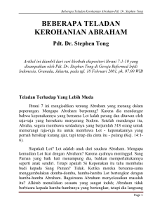 BEBERAPA TELADAN KEROHANIAN ABRAHAM - Pdt