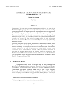 Journal of Judicial Review KEPEMILIKAN SAHAM SUAMI DAN