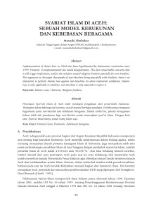 syariat islam di aceh: sebuah model kerukunan dan kebebasan