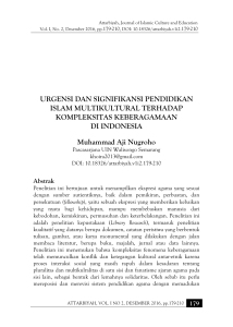 URGENSI DAN SIGNIFIKANSI PENDIDIKAN ISLAM