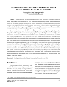 metakognisi siswa sma kelas akselerasi dalam menyelesaikan