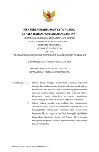 menteri agraria dan tata ruang/ kepala badan pertanahan nasional