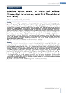 perbedaan asupan natrium dan kalium pada penderita hipertensi