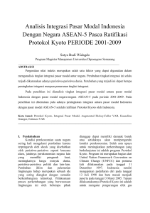 Analisis Integrasi Pasar Modal Indonesia Dengan