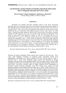 UJI POTENSI ANTIKANKER LEUKEMIA EKSTRAK