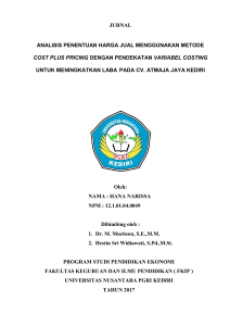 jurnal analisis penentuan harga jual