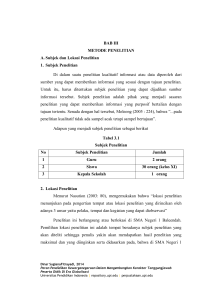 74 BAB III METODE PENELITIAN A. Subjek dan