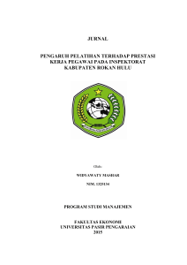 jurnal pengaruh pelatihan terhadap prestasi kerja pegawai