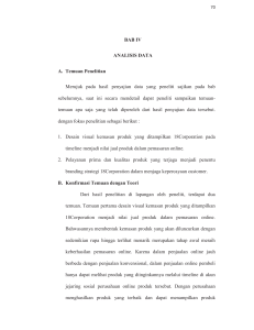 BAB IV ANALISIS DATA A. Temuan Penelitian Merujuk pada hasil