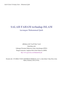 SALAH FAHAM terhadap ISLAM