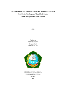 EKLEKTISISME ANTARA HUKUM ISLAM DAN HUKUM UMUM