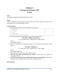 Praktikum 4 Pemrograman Komputer (TM) IF 2132