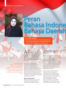 Peran Bahasa Indonesia dan Bahasa Daerah