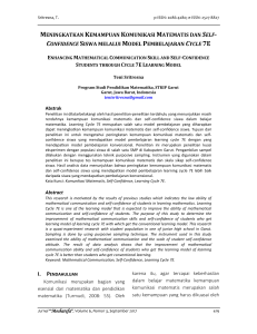 meningkatkan kemampuan komunikasi matematis dan self