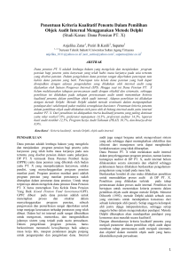 Penentuan Kriteria Kualitatif Penentu Dalam