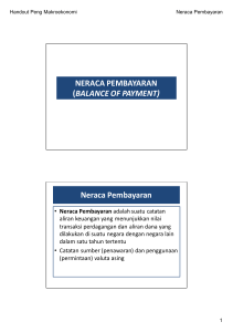 NERACA PEMBAYARAN (BALANCE OF PAYMENT