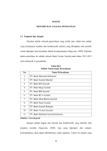 BAB III METODE DAN ANALISA PENELITIAN 3.1 Populasi dan