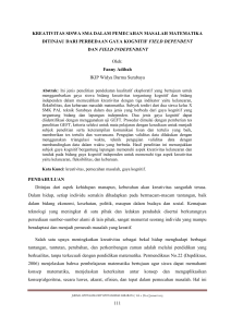 111 kreativitas siswa sma dalam pemecahan masalah matematika