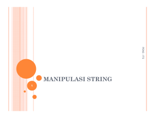 manipulasi string - Politeknik Elektronika Negeri Surabaya
