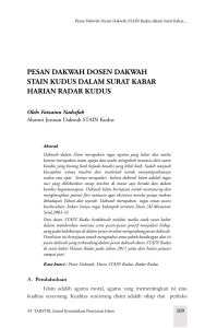 pesan dakwah dosen dakwah stain kudus dalam surat kabar harian