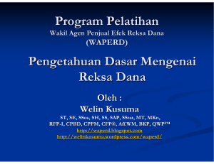 Program Pelatihan Pengetahuan Dasar Mengenai Reksa Dana