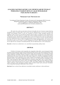 analisis faktor-faktor yang memengaruhi tingkat perolehan margin