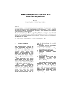 Mekanisme Pasar dan Persoalan Riba dalam Pandangan Islam