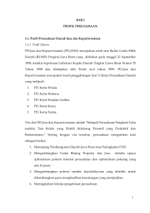 1 BAB I PROFIL PERUSAHAAN 1.1. Profil Perusahaan Daerah Jasa